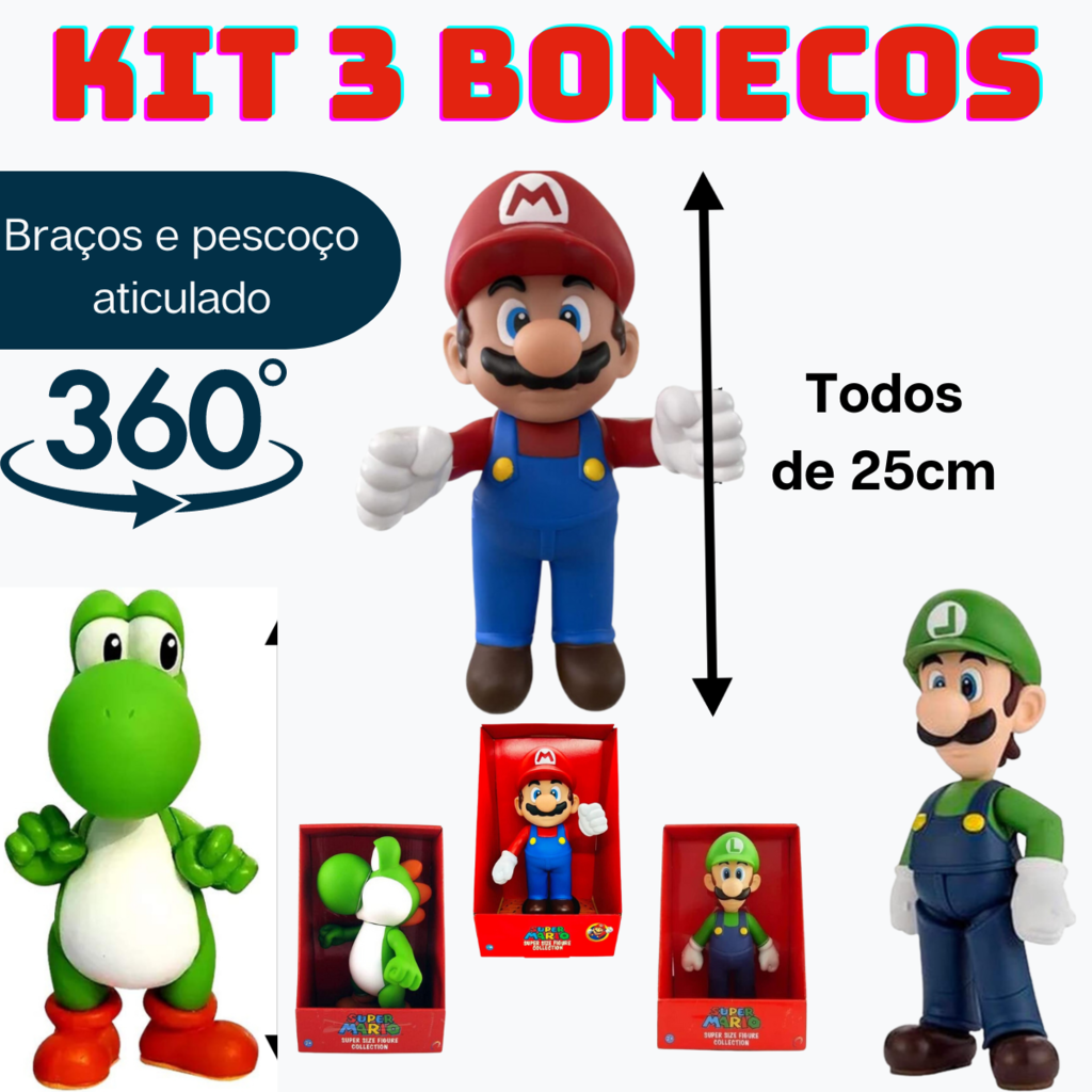 Bonecos Novos Kit de 12 Super Mario Bros Bonecos Miniatura Mario Luidi