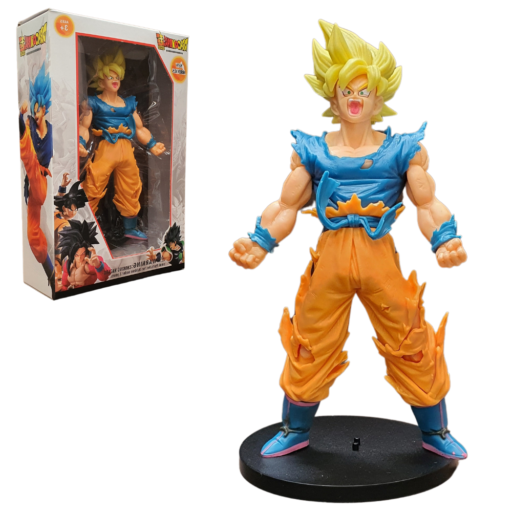 Boneco dragon ball vegeta super sayajin god 18 cm