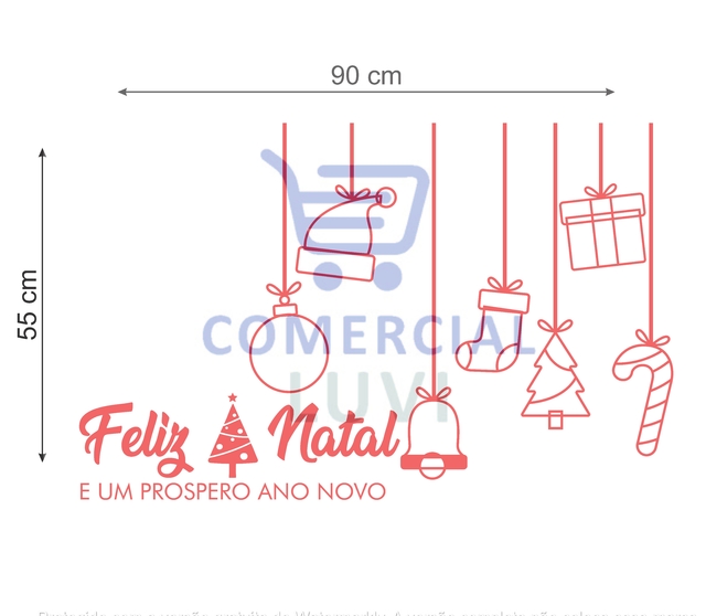 Adesivo Decorativo Feliz de Natal Para Vitrine Parede Adesivo Decorativo Feliz de Natal Para Vitrine Parede