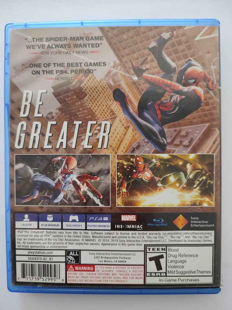 Juego Para Playstation 4(ps4): Spiderman - VIGOTECSHOP