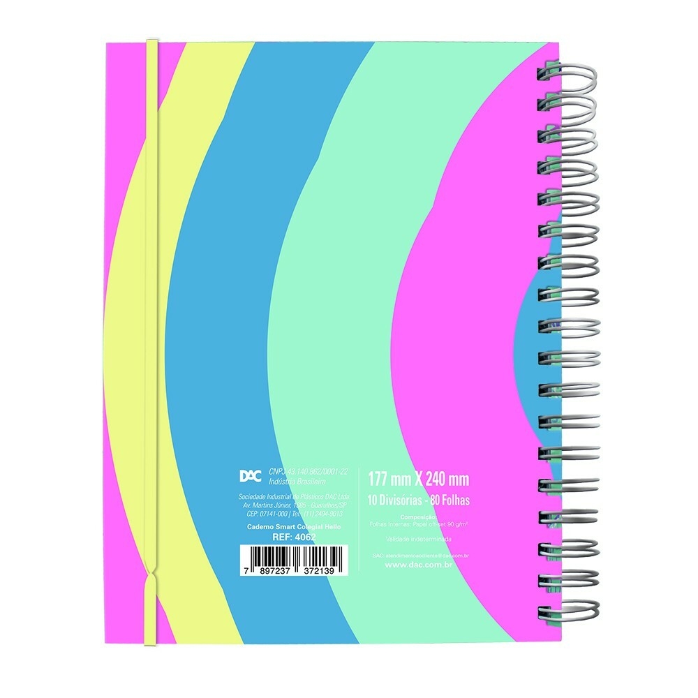 Caderno Colegial Smart Hello 80 Folhas Dac