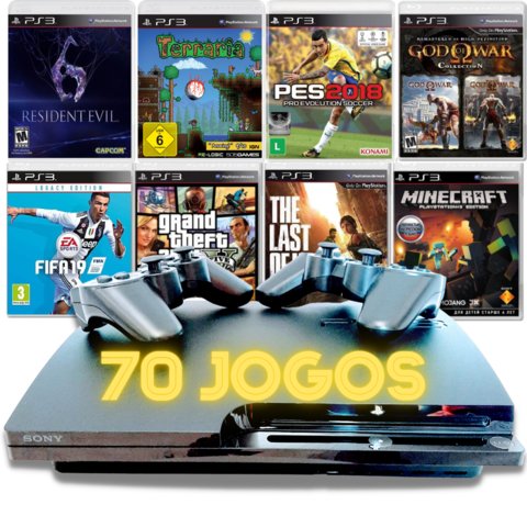 Ps3 Playstation 3 Com 72 Games Jogos Originais