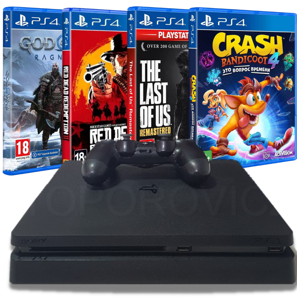 Playstation 4 Ps4 Slim Original + PS Plus Deluxe 300 Jogos Originais