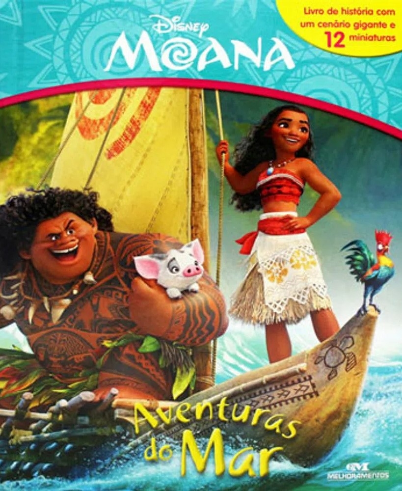 2 livros infantis colorir Moana Disney com lápis de cor + massinha