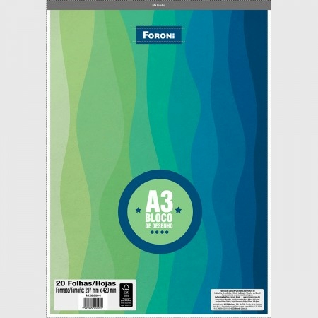 CADERNO DE DESENHO - A3 - 20 FOLHAS - FORONI