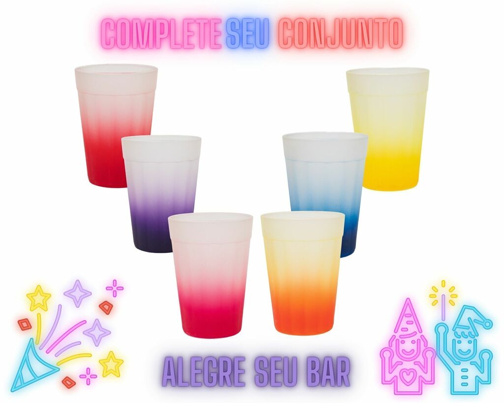 Jogo Copo Americano Colors 450 Ml Com 12 Peças com o Melhor Preço é no Zoom