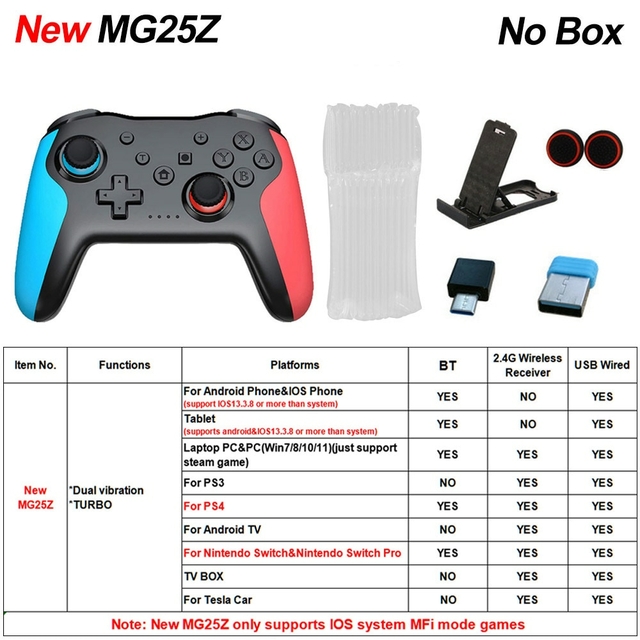 2PCS Bluetooth 2.4G Wireless Controller For Nintendo Switch Pro PC