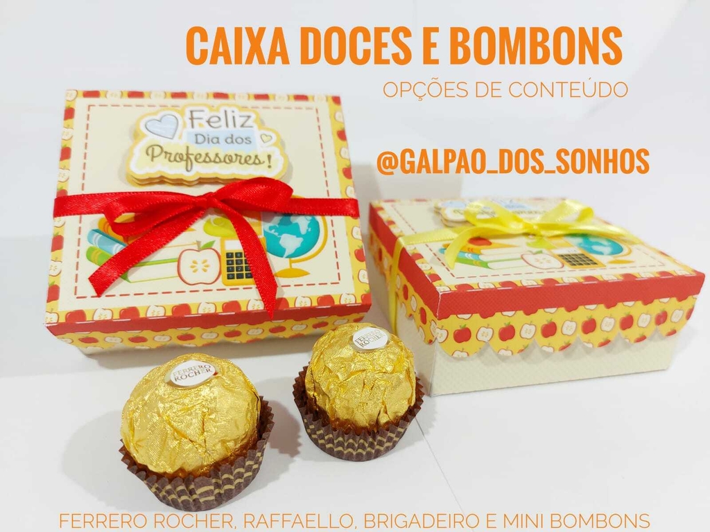 Caixa 3 Bombons Dia Dos Professores