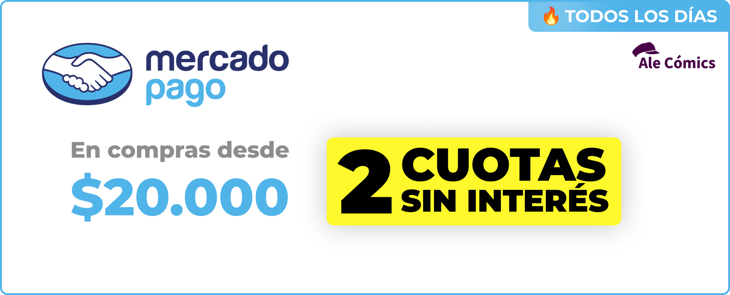 Promoción Mercado Pago en Ale Cómics