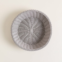 CANASTA REDONDA DE PP TRENZADO VISON CLARO 28 X 9 CM - comprar online
