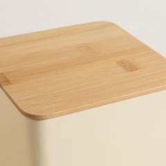 LATA CUADRADA TAPA BAMBOO BISCUITS 14X14X16 CM - comprar online