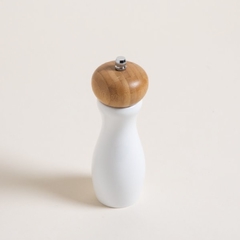 MOLINILLO CLASICO DE BAMBOO LAQUEADO BLANCO 15 CM - comprar online