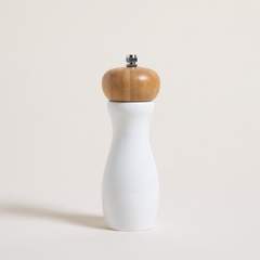MOLINILLO CLASICO DE BAMBOO LAQUEADO BLANCO 15 CM