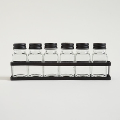 SET X 6 ESPECIEROS EN RACK DE METAL NEGRO 27,5 X 5 X 10,5 CM - comprar online