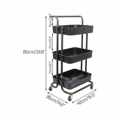 CARRO AUXILIAR 3 EST MULTIUSO NEGRO - comprar online