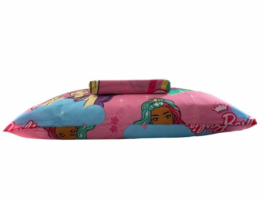 Jogo de Cama Solteiro Infantil Lepper Barbie Super Princesa Rosa