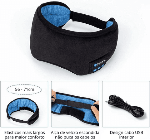 Mascara de Dormir Bluetooth com Fone de Ouvido Tapa Olho Sono Tranquilo  Musica : : Saúde e Bem-Estar