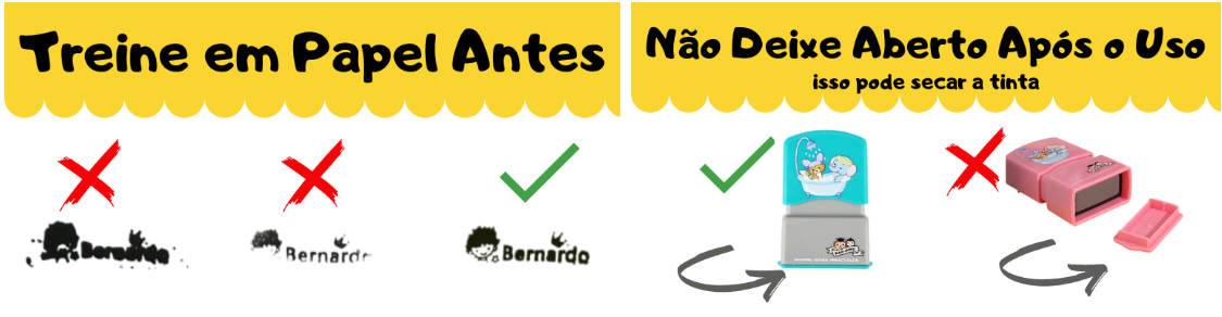 instrução aplicar carimbo para tecidos