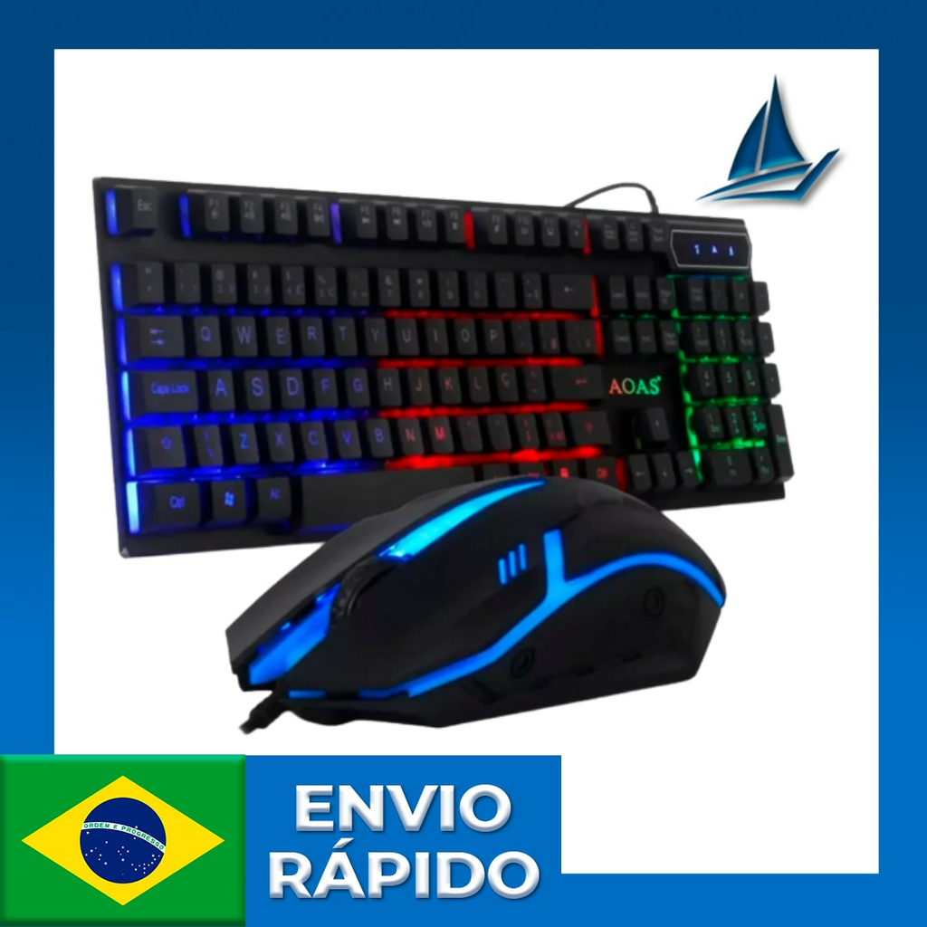 Kit Teclado + Mouse Semi Mecânico Gamer Led Rgb Óptico M800 Luuk Young