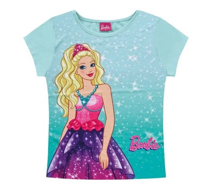 Vestido Manga Longa Infantil Fakini Barbie - Rosa