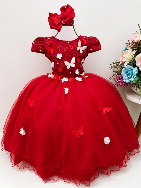 Vestido Infantil Vermelho Xadrez Colorido Natal Festas – PequenoLook