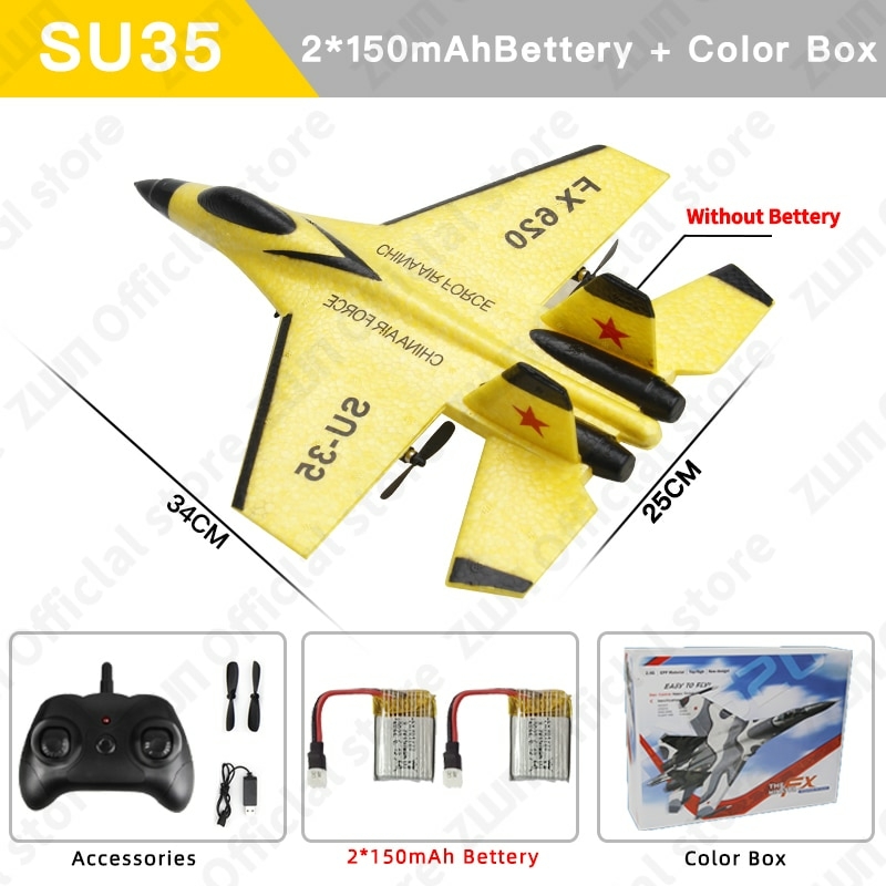 2.4G Brinquedo Modelo Avião De Controle Remoto SU35 RC Com Luz