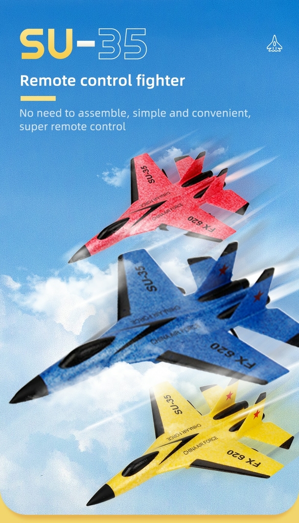 Super Caça FX-620 SU-35 Avião de Controle Remoto