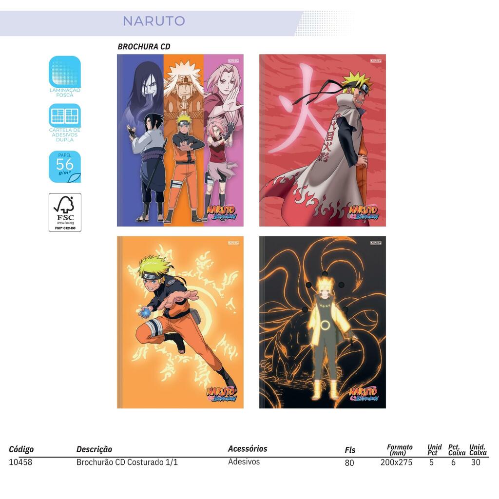 Livro Desenhos Para Colorir Tema Anime Naruto 32 desenhos