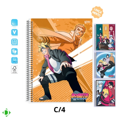 Caderno Boruto Filho do Naruto 1 Matéria Grande C/Adesivo - Tem