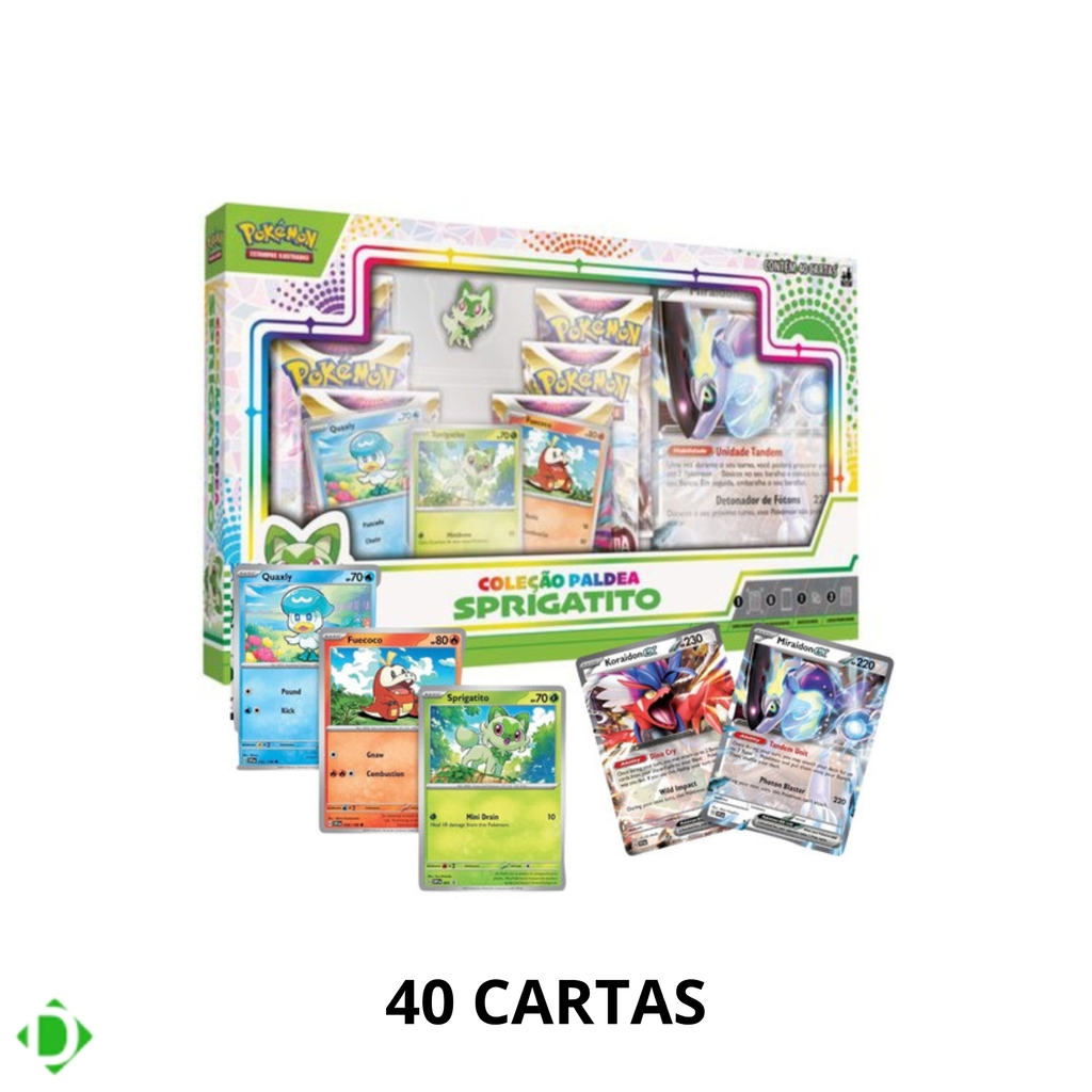 Box Pokémon Coleção Paldea Miraidon Ex 40 Cartas