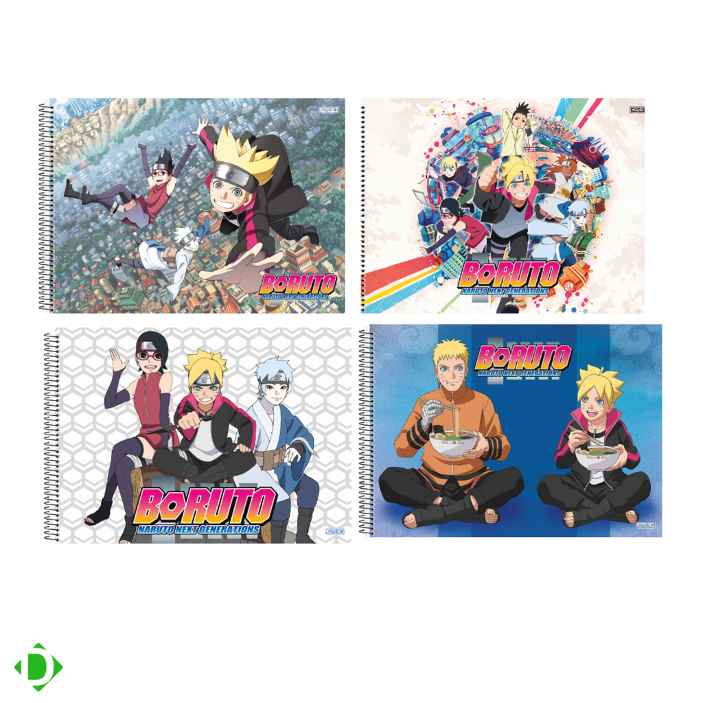 Caderno de Cartografia e Desenho CD 60F Naruto São Domingos