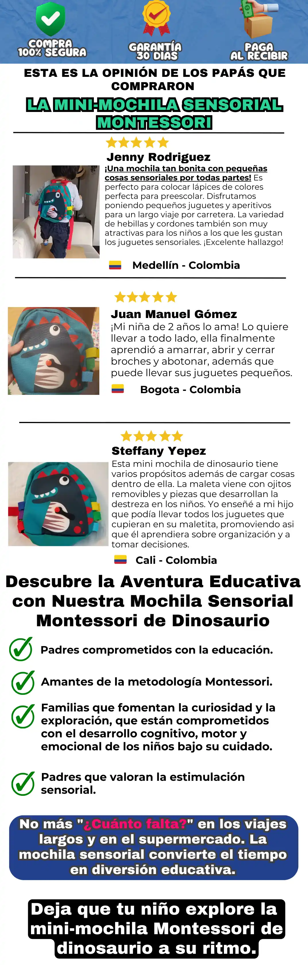 testimonios de mochilas de dinosaurio