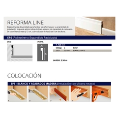 Zócalo EPS Reforma Line 12 cm x 2.5 m Gris - tienda online