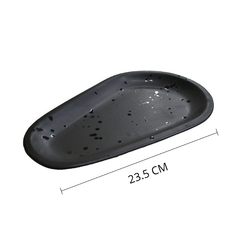 Bandeja Gota de cerámica negra opaca - PL Deco