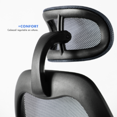 Cabezal silla de oficina ergonomica gamma negra cuero