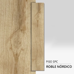 tablas piso vinílico spc encastrable símil madera roble nórdico