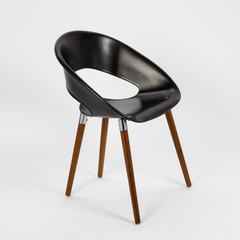 Silla one wood negra fondo liso