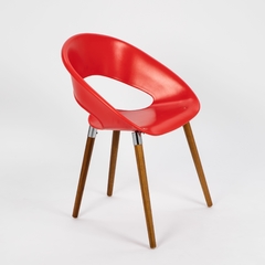 Silla one wood roja fondo liso