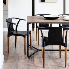 Silla palta wood de PVC y madera negra