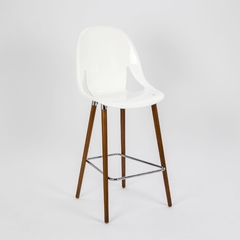 Taburete nina wood blancas pata de madera fondo liso
