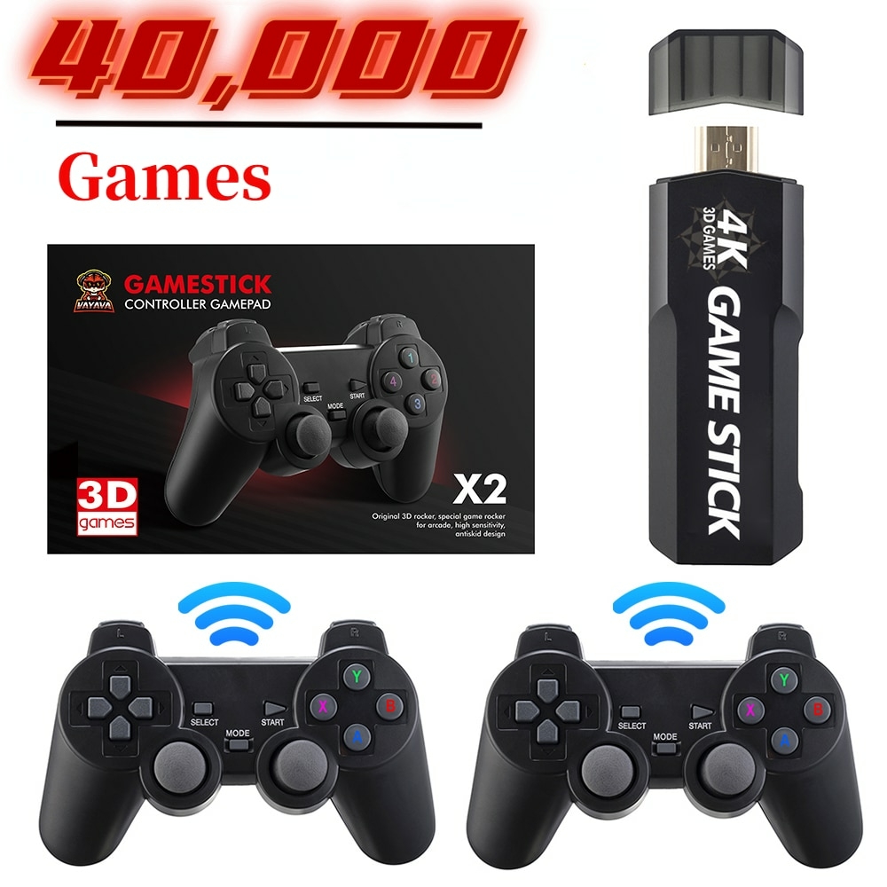 Videogame, 128G GD10 Game Stick Embutido 40000 Jogos 128GB 2.4G Controlador  sem fio HD Console de Videogame Retrô 4k HD Console de Videogame 128G