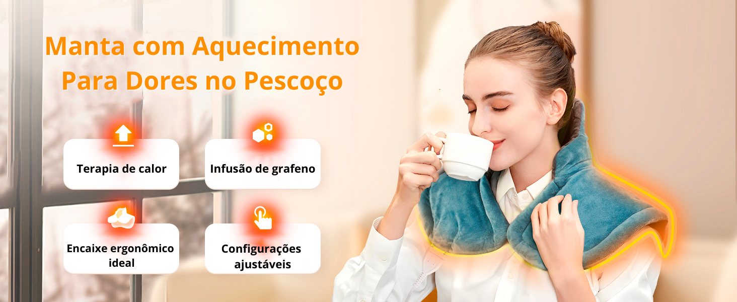 Manta com Aquecimento Para Dores no Pescoço