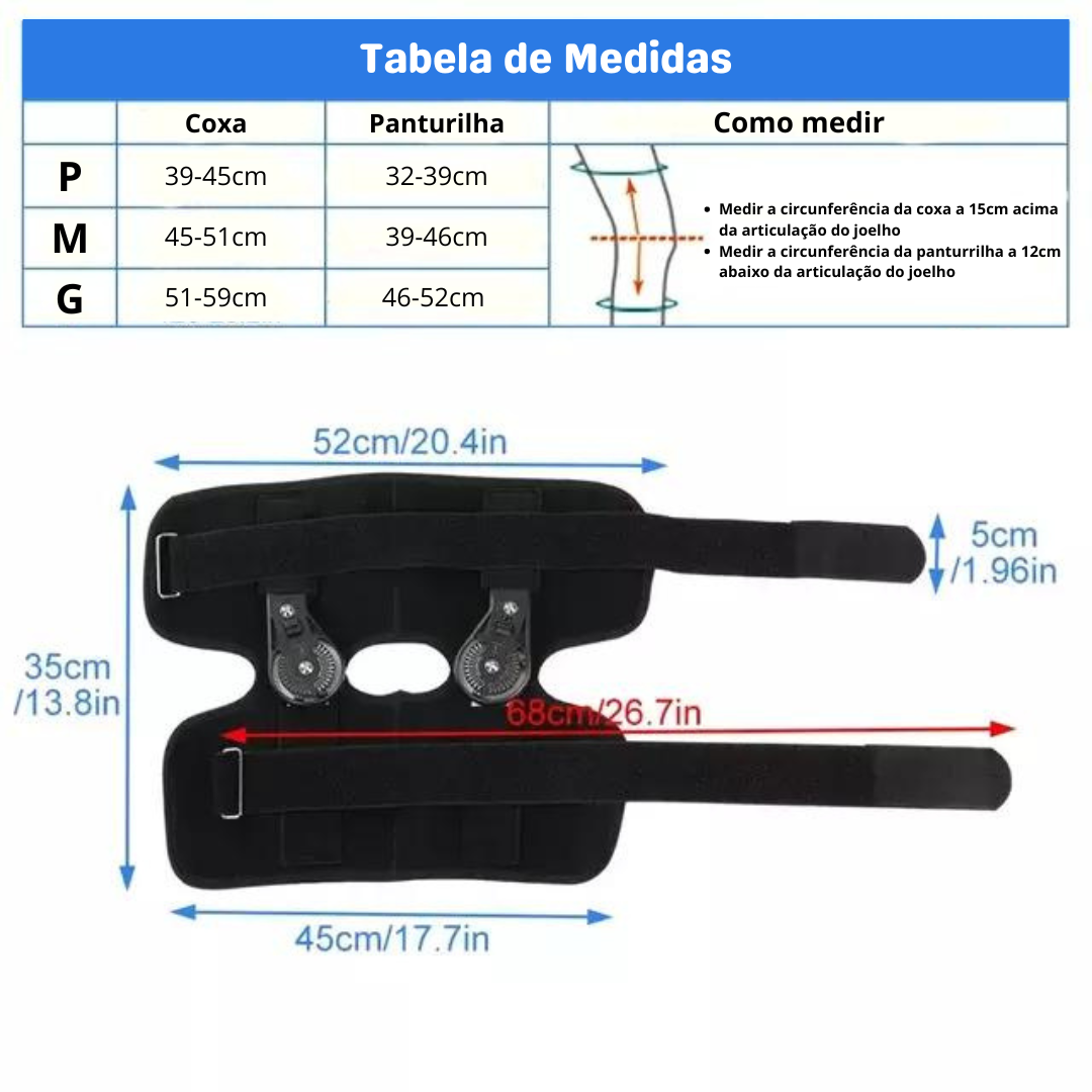 Joelheira Ortopédica Articulada Curta