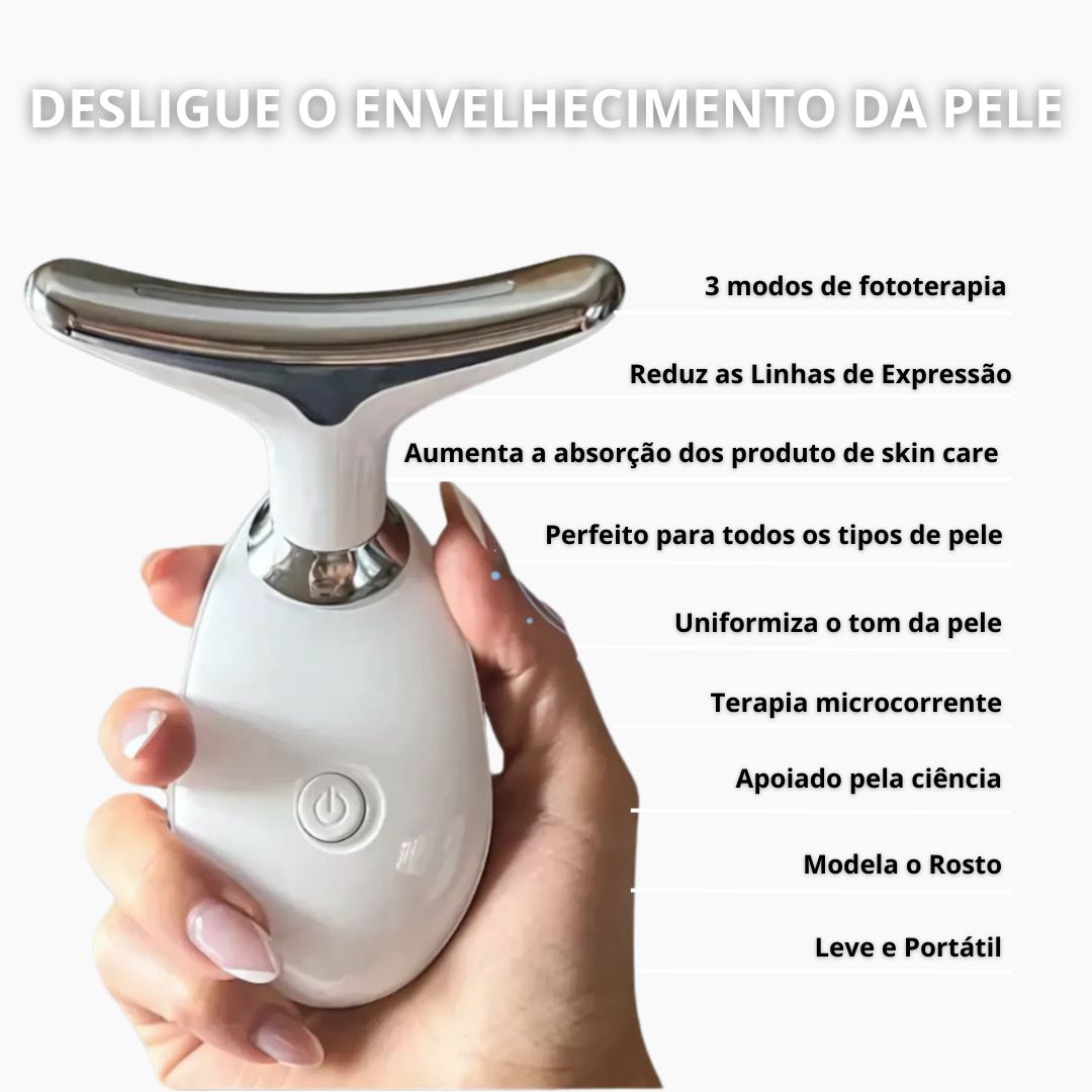 Massageador Facial com Fototerapia Anti-Rugas