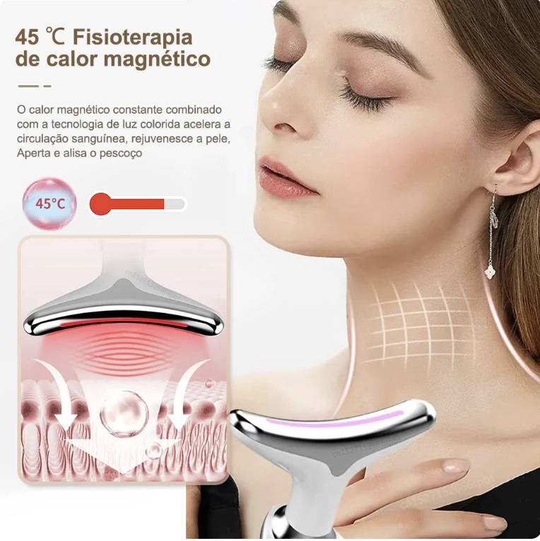 massageador facial com fototerapia