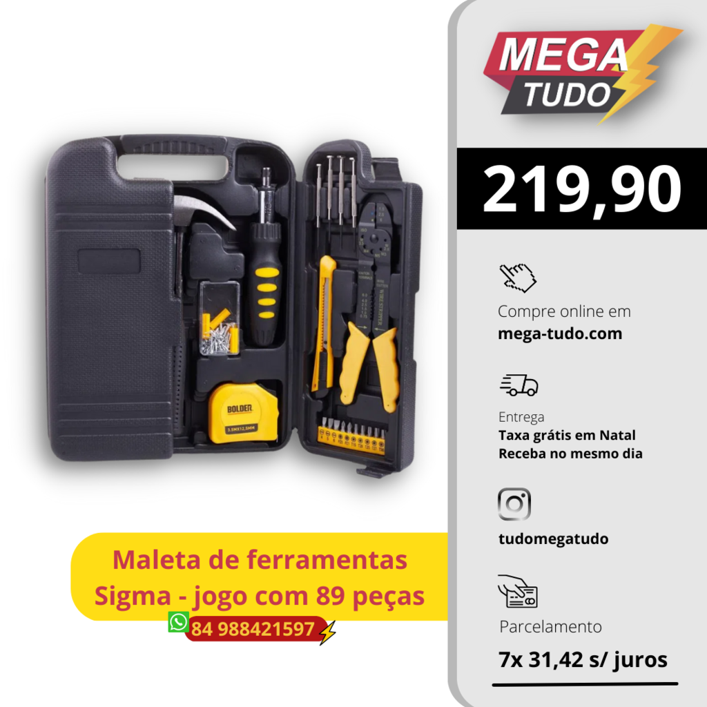 Maleta de ferramentas sigma power Jogo com 89 peças