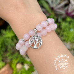 Conjunto de pulseiras de Quartzo Rosa na internet