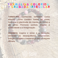 Pulseira Turmalina Colorida + Granada - Pachamama