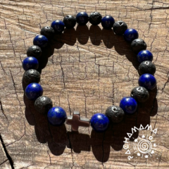 Conjunto pulseiras Lápis-Lazúlli + Vulcância - comprar online