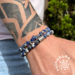 Pulseira Sodalita em corte cascalho